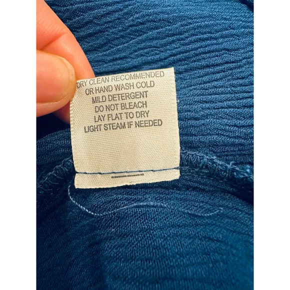 LOVESTITCH Navy Blue Gauze Maxi Dress Pockets S/M - Picture 10 of 12